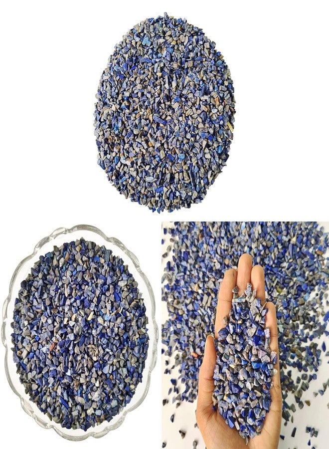 9Dzine Healing Crystal Chips for Vastu Natural Lapis Lazuli Chips Stone 50 Gm Lapis Lazuli Crystal Stone Chips Dust Raw Rough Stone for Reiki Healing Meditation - Image 1